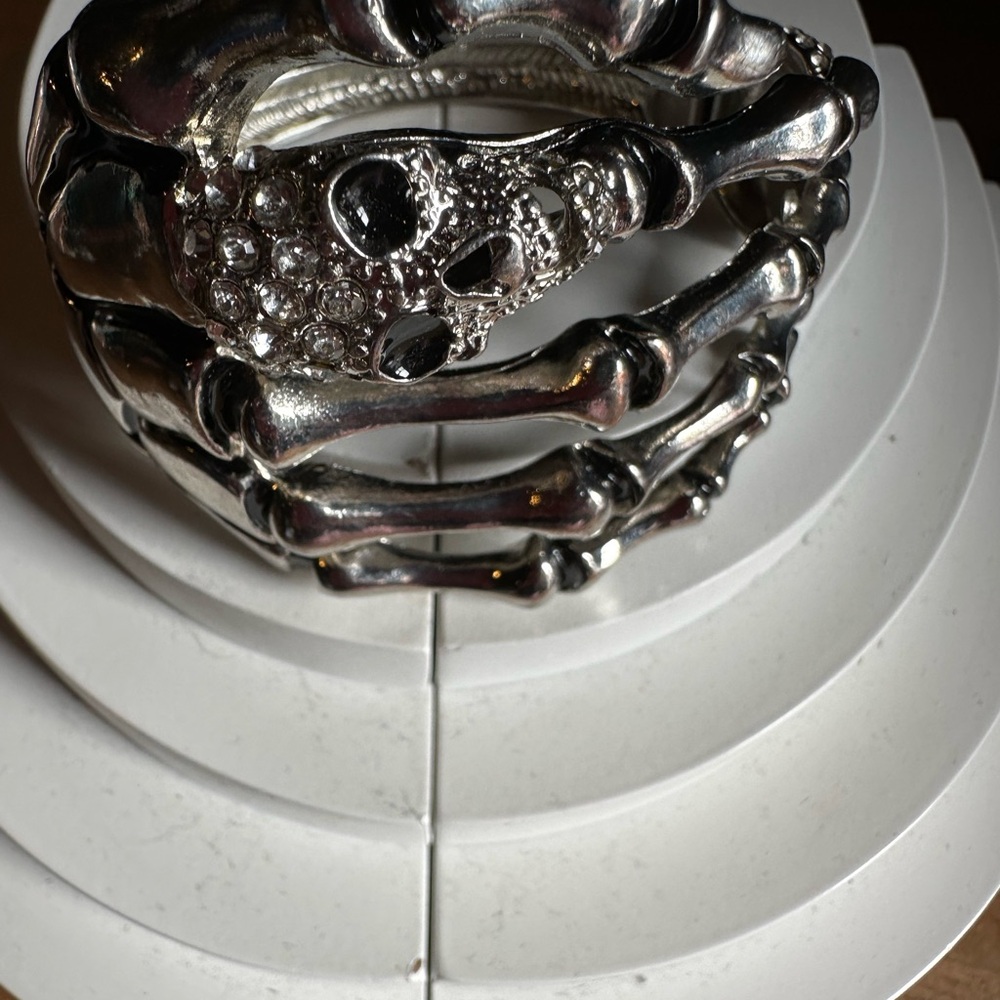 Silver Skull Skeleton Bracelet